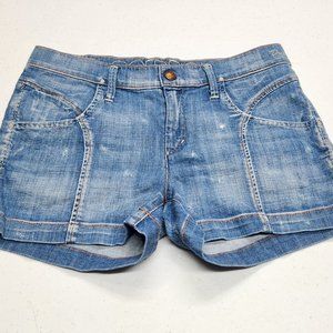 NWOT Women's Goldsign Duval Blue Denim Stretch Short Shorts size 26